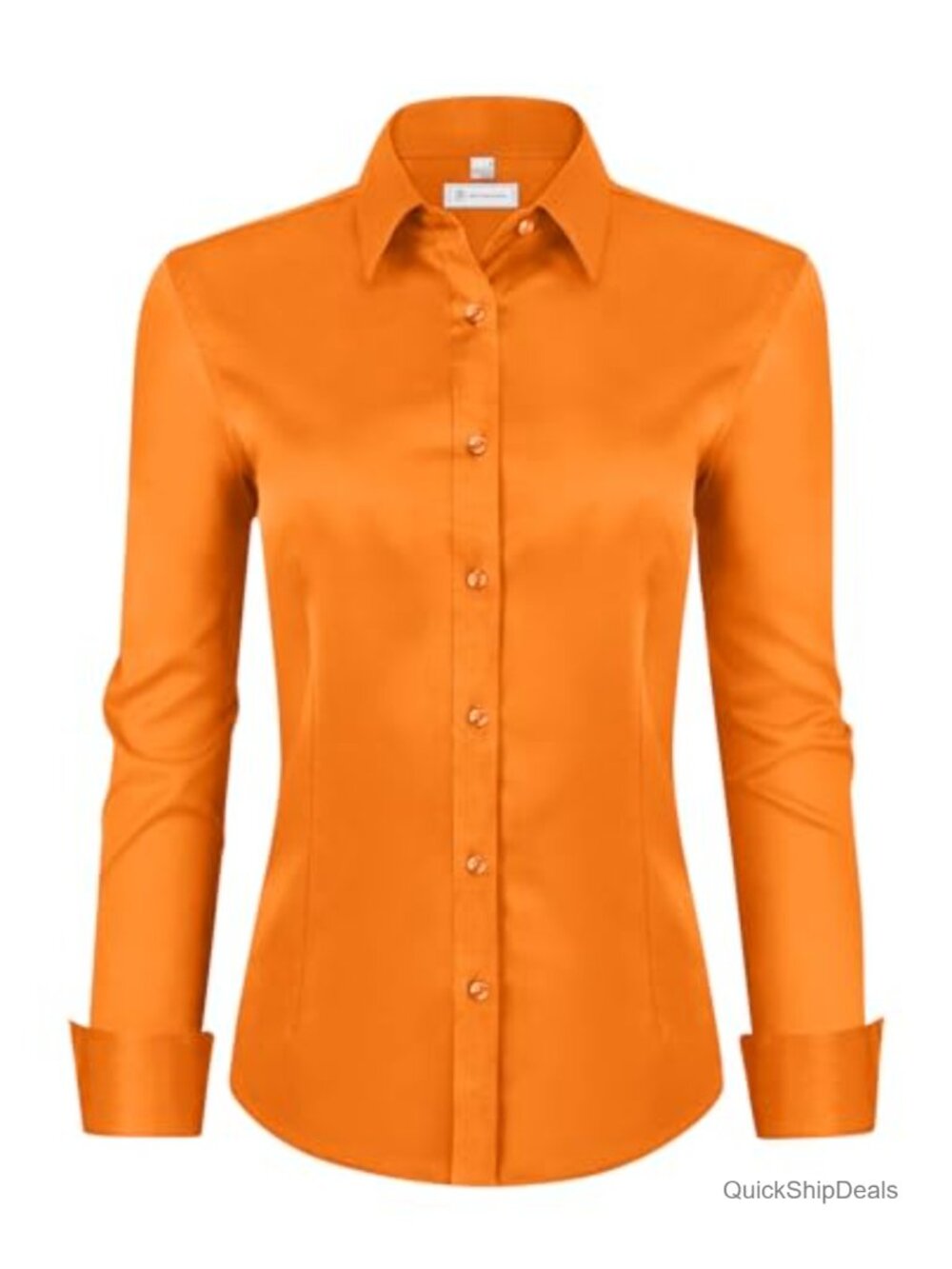 Womens Classic Fit Dress Shirt Long Sleeve Button Down Stretch Wrinkle Free